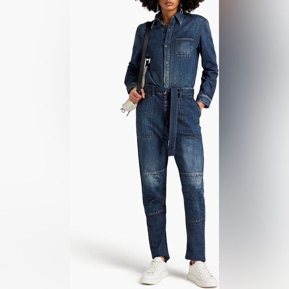 New! Rag & Bone Miramar Printed French Cotton-terry Jumpsuit 💙 XS - Picture 4 of 11